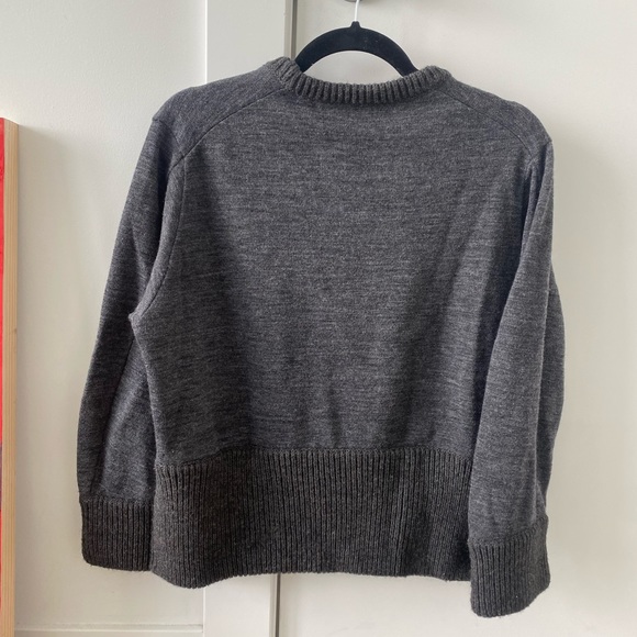DSQUARED2 wool, cropped, high-low pullover sweater, grey, size L - Picture 2 of 6